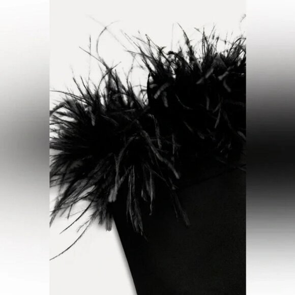 ZARA STRAPLESS FEATHER TOP - Picture 6 of 6